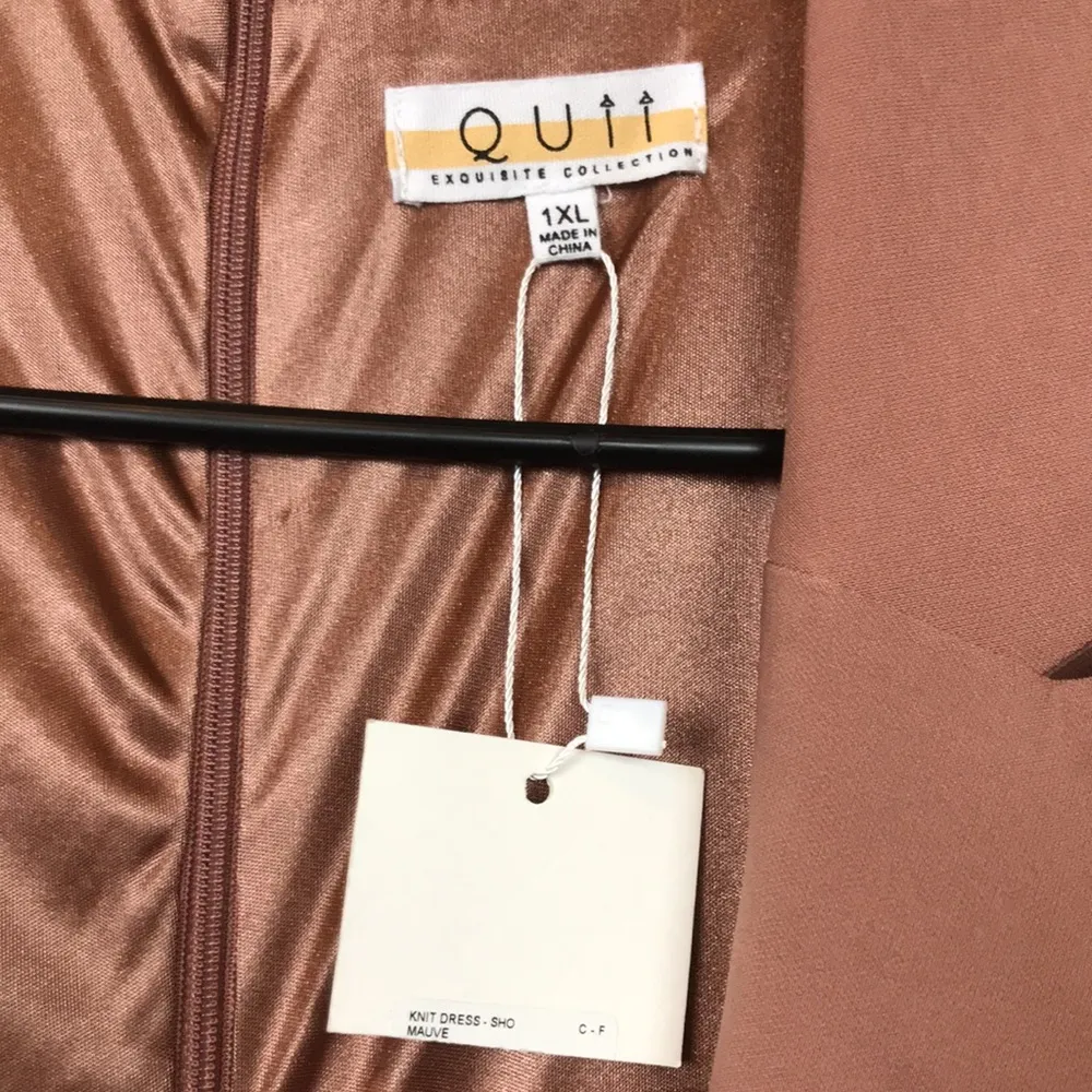 NWT QUII Women’s Faux Wrap Mauve Pink Knit Sheer Long Sleeve Suit Romper Size XL - Image 11