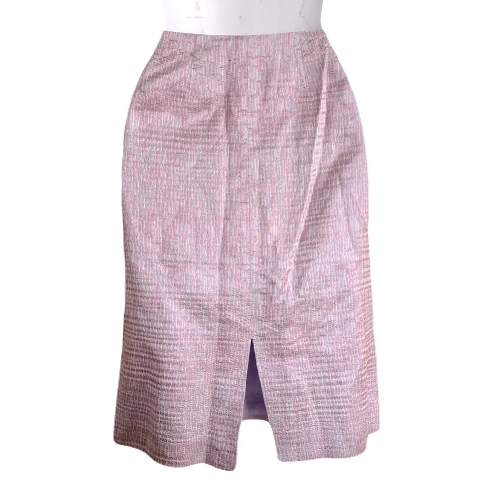 Dana Buchman Lilac Textured Silk-Blend Pencil Skirt, Size 6 - Image 3