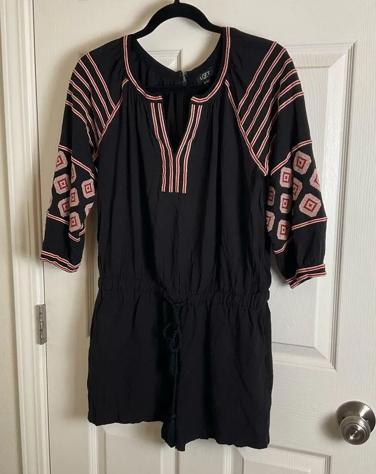 Loft Black Romper with Embroidery size SP - Image 2