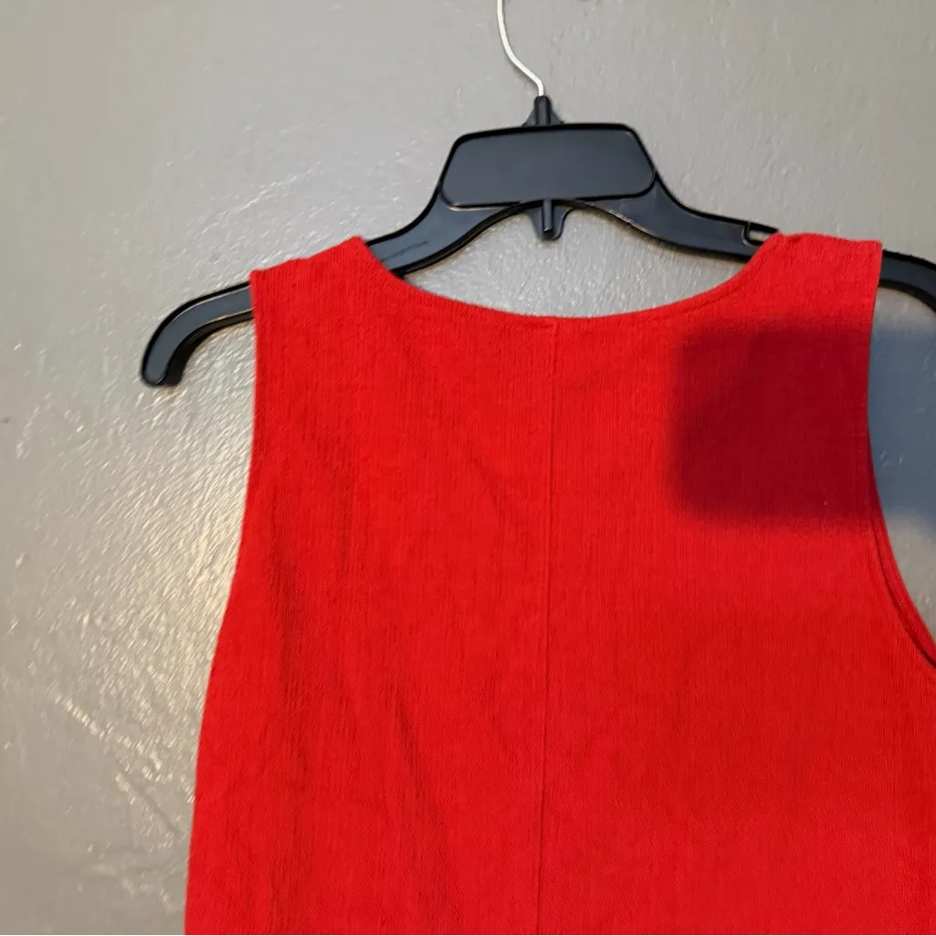 Old Navy Red Tie-Front Tank Top Size Large - Image 9