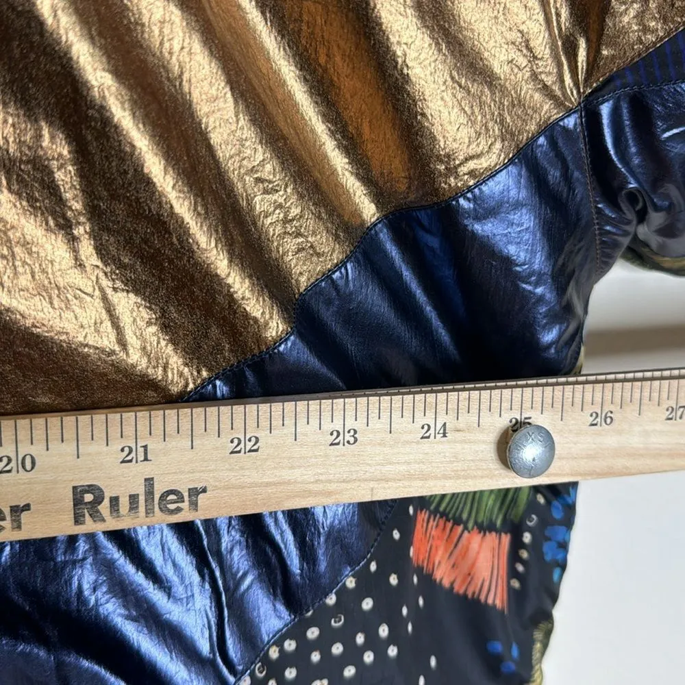 FARM Rio Women's Borogodo Metallic Quilted Reversible Puffer Jacket Size Large - Image 8