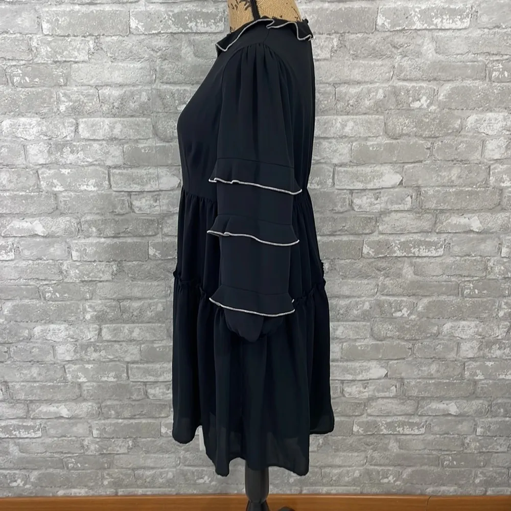 Who What Where Black Ruffle Tiered Dress - Image 2
