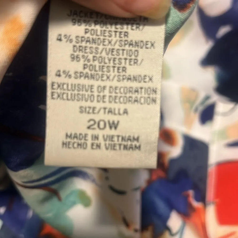 Maya Broke Sz 20 2X Sleeveless Floral Print Midi Skirt White - Image 10