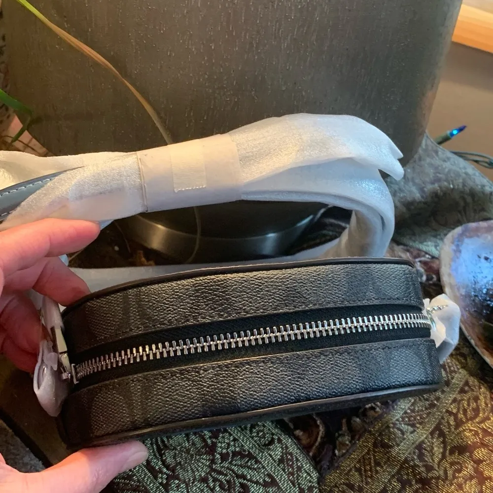 Authentic COACH Signature Coated canvas /smooth leather zip top crossbody - Image 8