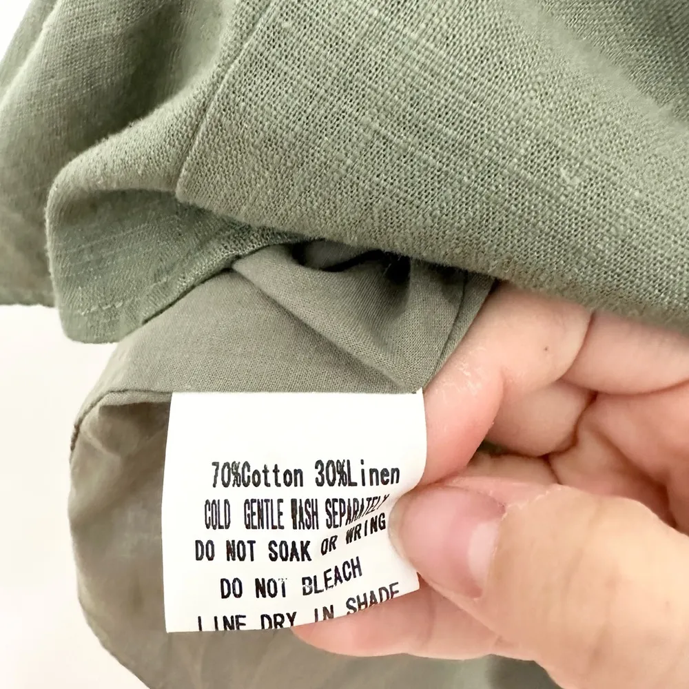 Indikah by Angel biba natural linen cotton dress braided strands size XS - Image 5