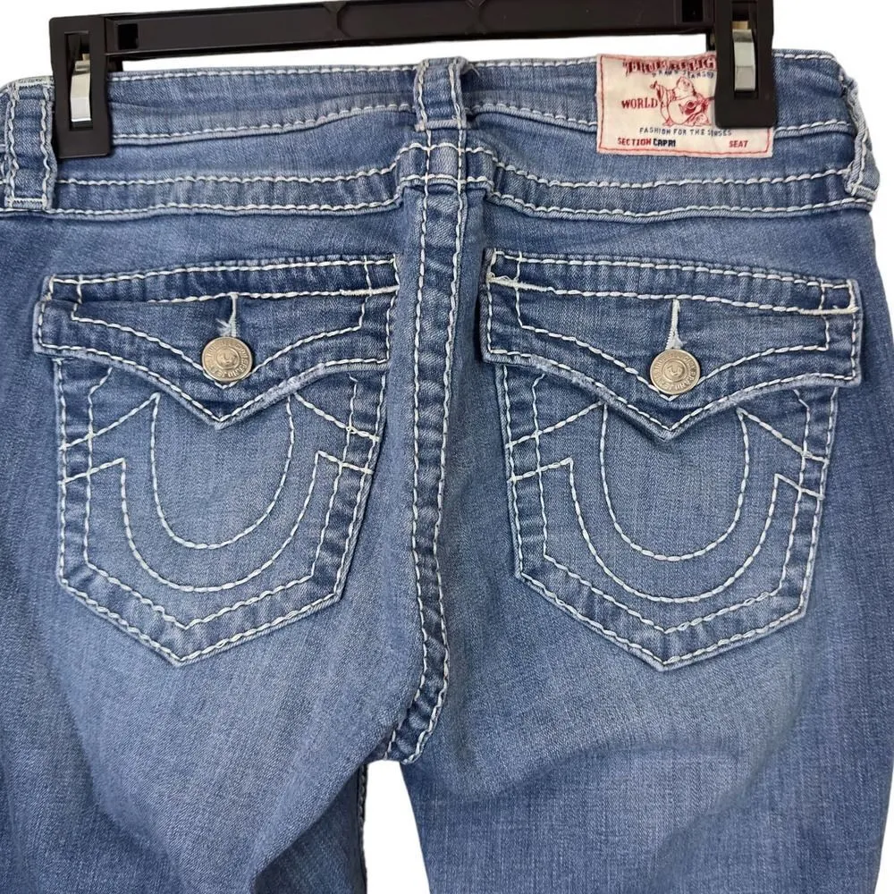 True Religion Distressed Capri Jeans Size 29 - Image 6