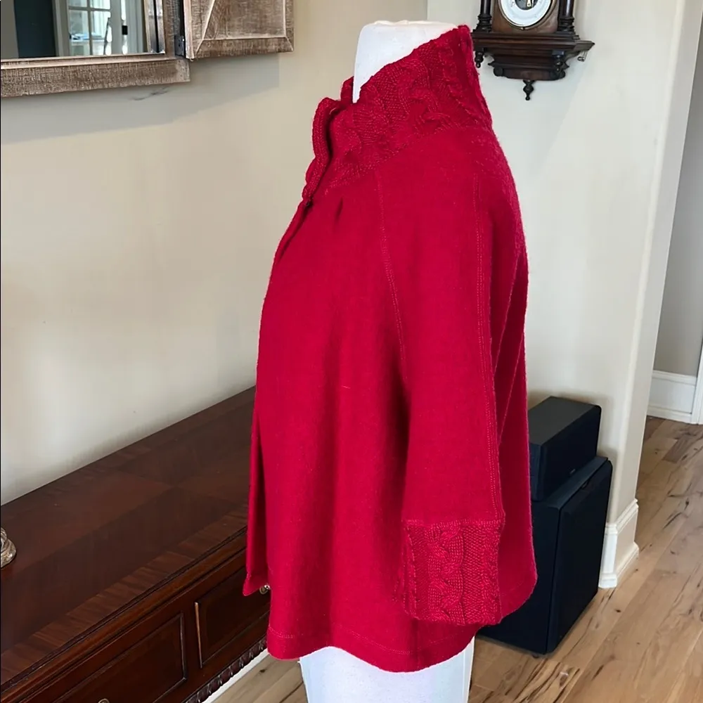 For Cynthia Red Cape with High Collar and Wide Sleeves - Image 8