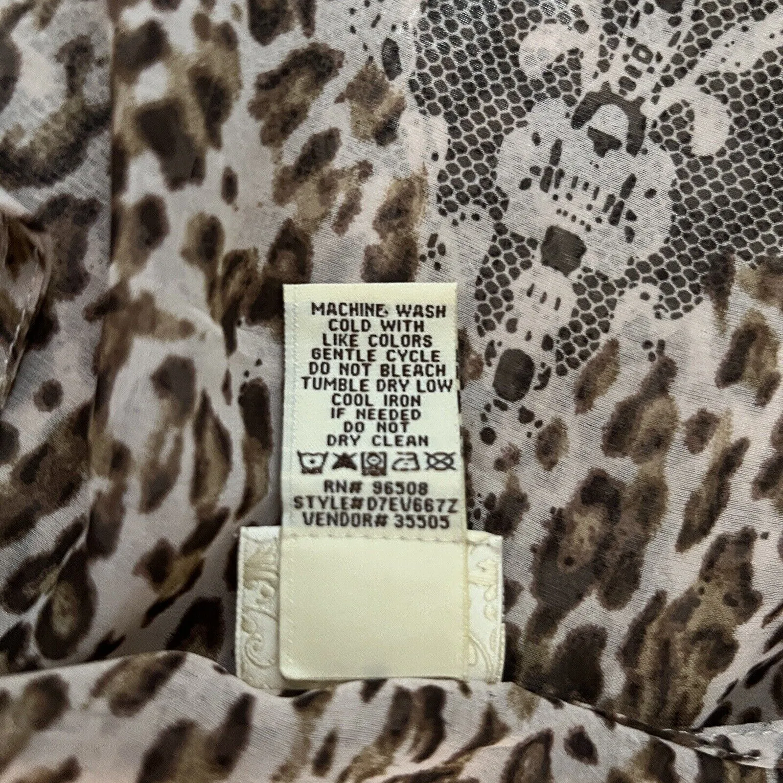 Daytrip Shirt Women Medium Brown Cheetah Print Mixed Print Tank Top Sheer Casual - Image 8