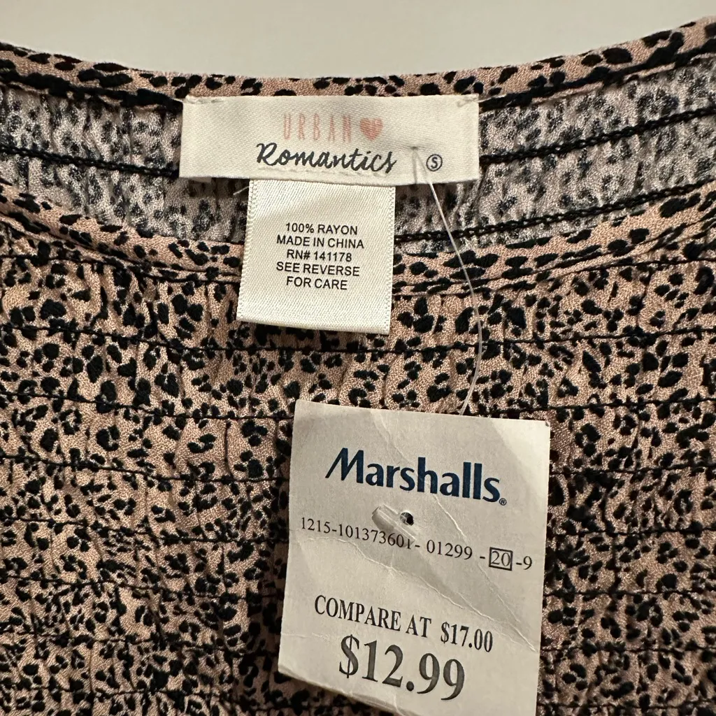 Urban Romantics  Women's Leopard Print Blouse - Black and Tan - Image 2