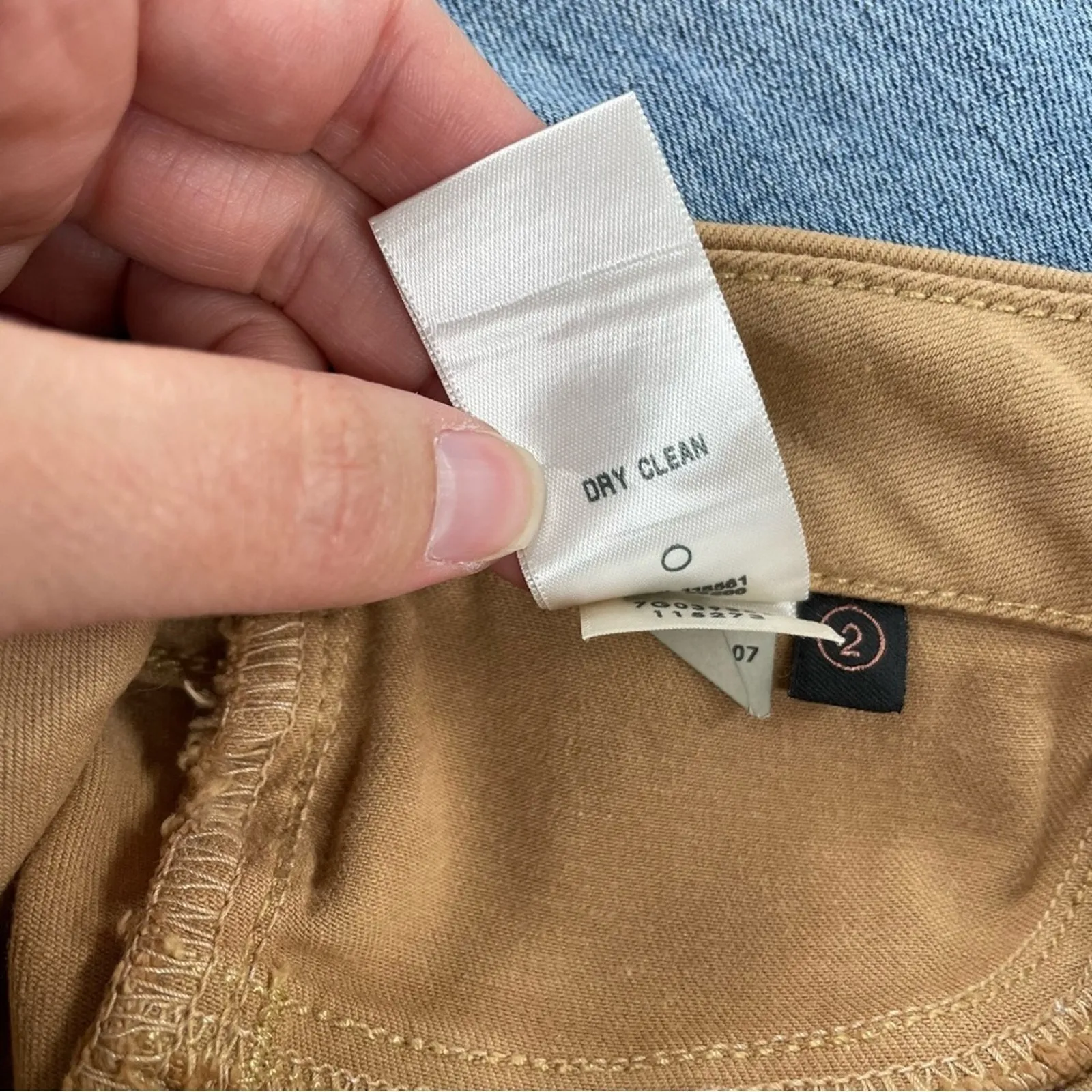 7 For All Mankind Tan Faux Suede Skinny Leggings Pants Womens 2 Fall Casual - Image 9