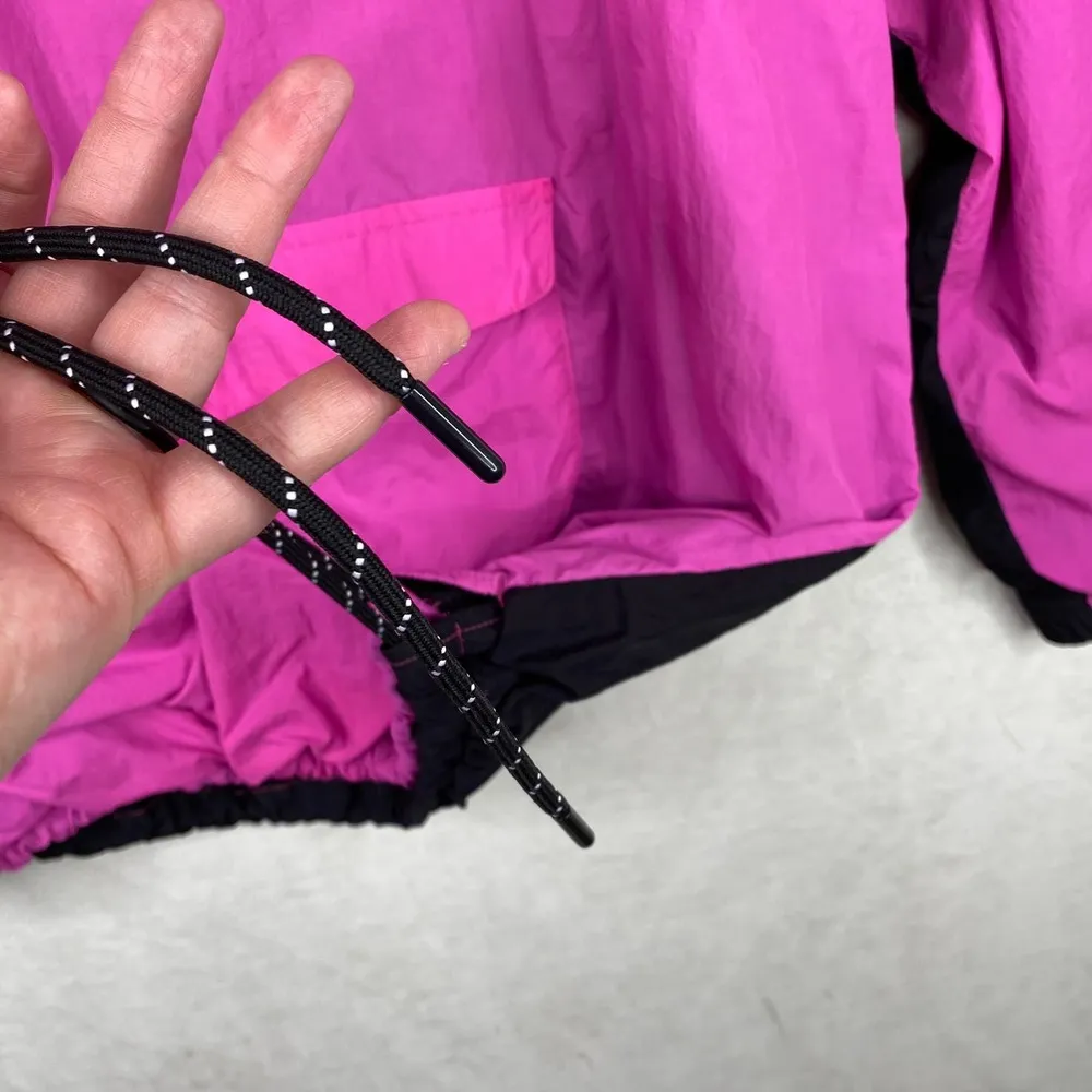 PINK VS Hot Pink Black Windbreaker Pullover Long Sleeve Pocket Hoodie Size MD Size M - Image 8