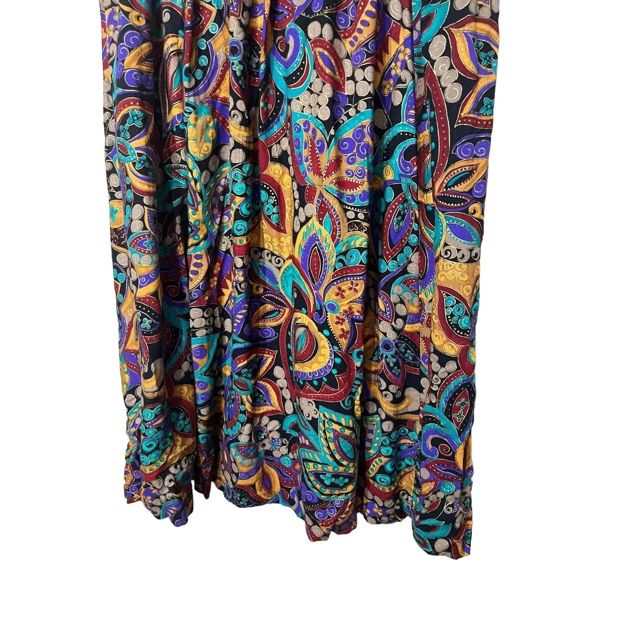 EXPOSÉ Skirt Womens Size‎ Small Paisley Maxi ALine Pleated Vintage USA Boho Purple - Image 3