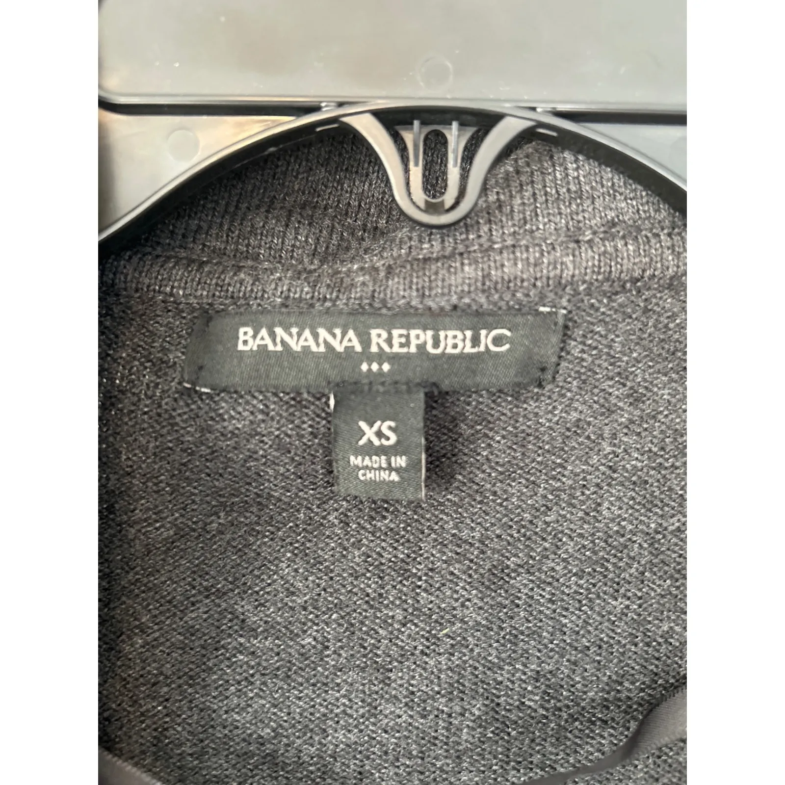 Banana Republic Charcoal Gray Long Notch Collar Knit Cardigan Sweater XS Duster - Image 2