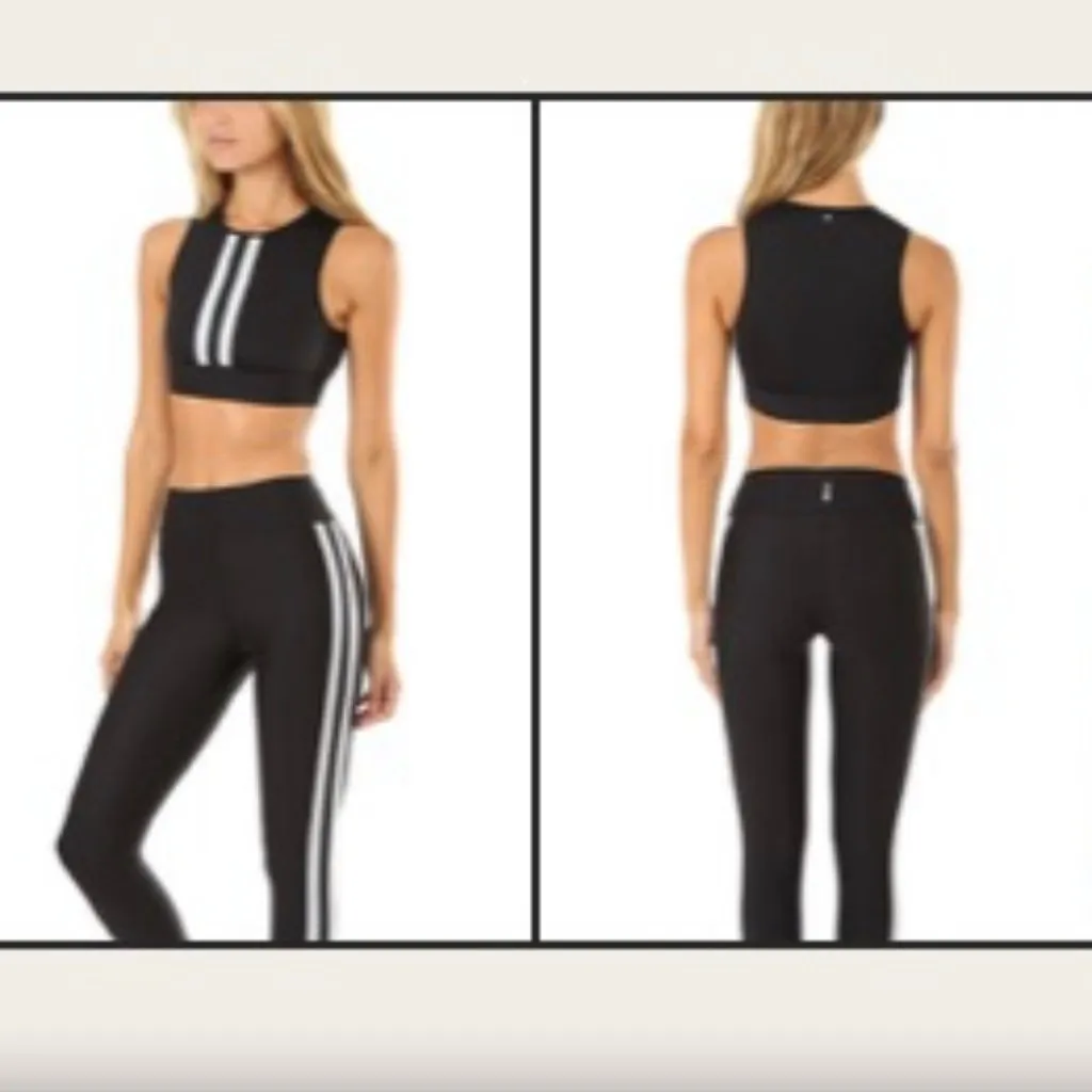 Ultracor Collegiate Glitter Sparkle Stripe Crop Top in Silver Size XS *NWOT* - Image 2