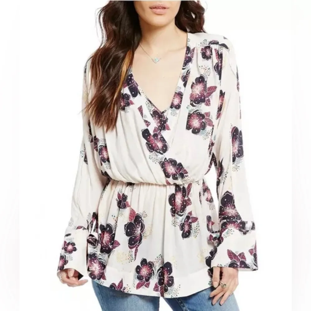 Free People Tuscan Dreams Tunic Top Dress Floral Print Size XS - Image 8