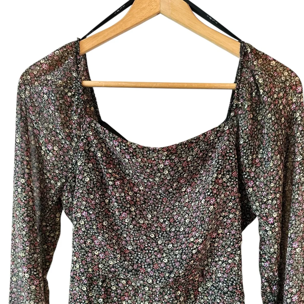 Sadie & Sage Floral Off The Shoulder Mini Dress Black Size L - Image 2