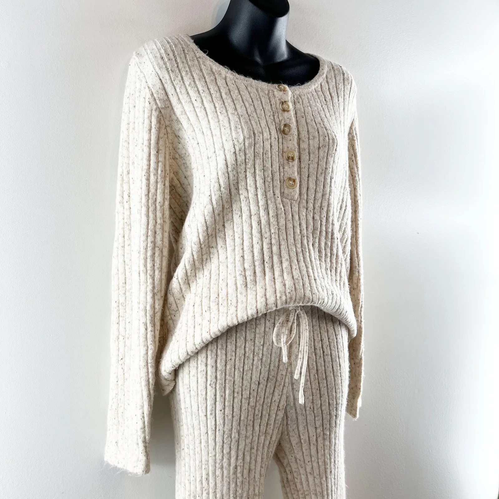 Heartloom Nikita Pant & Lilah Sweater Loungewear 2 Piece Set Oat Medium / Large - Image 11