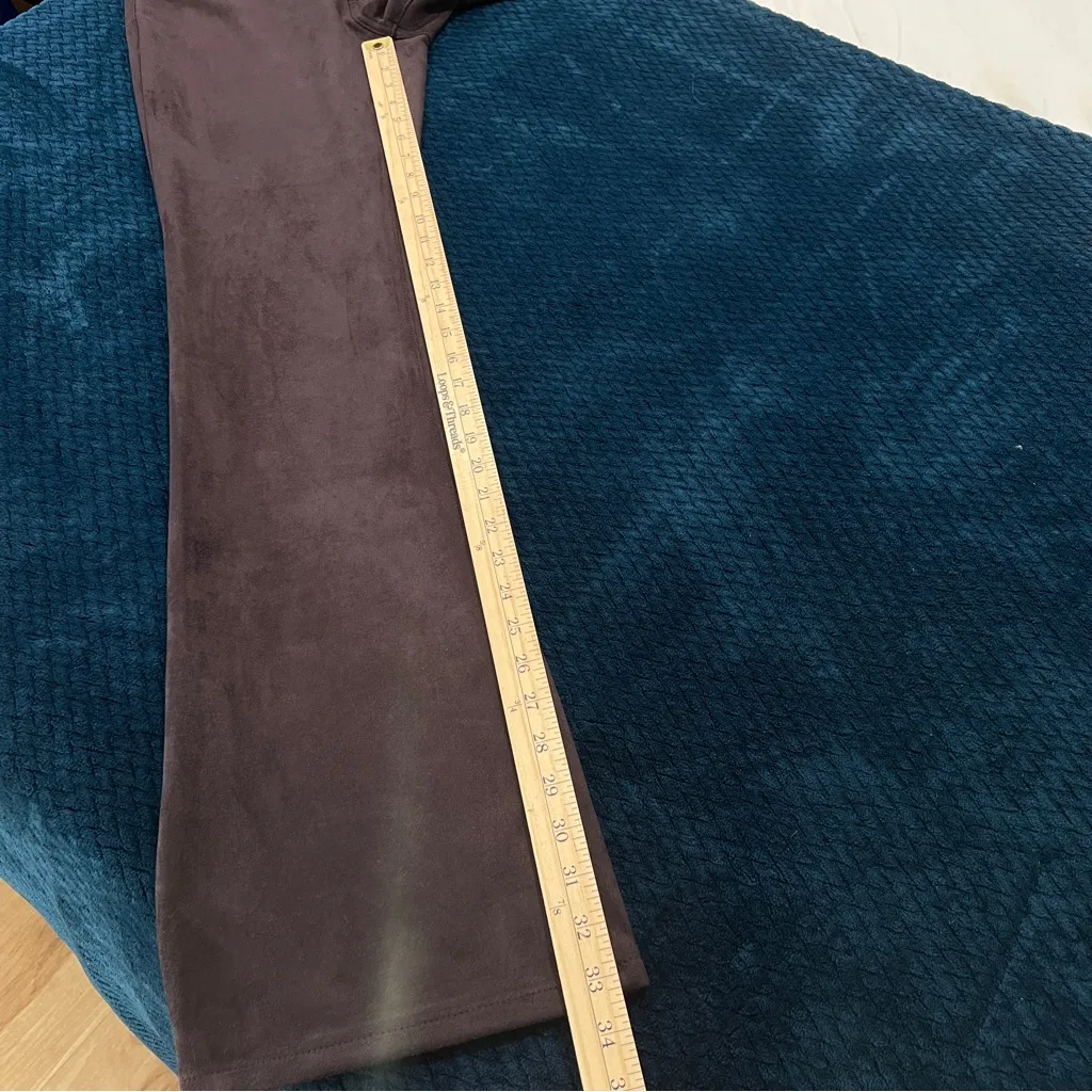 BANANA REPUBLIC Vegan Horse Hair Suede Low Rise Bootcut‎ Jean Pants Purple Brown - Image 14