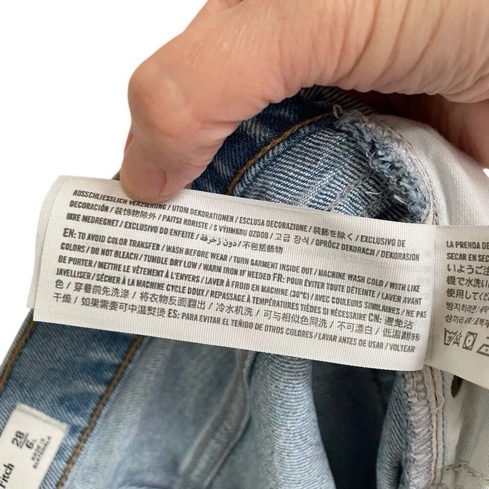 Abercrombie & Fitch Ultra High Rise The 90s Straight Jeans Womens Size 28 6 Long - Image 7