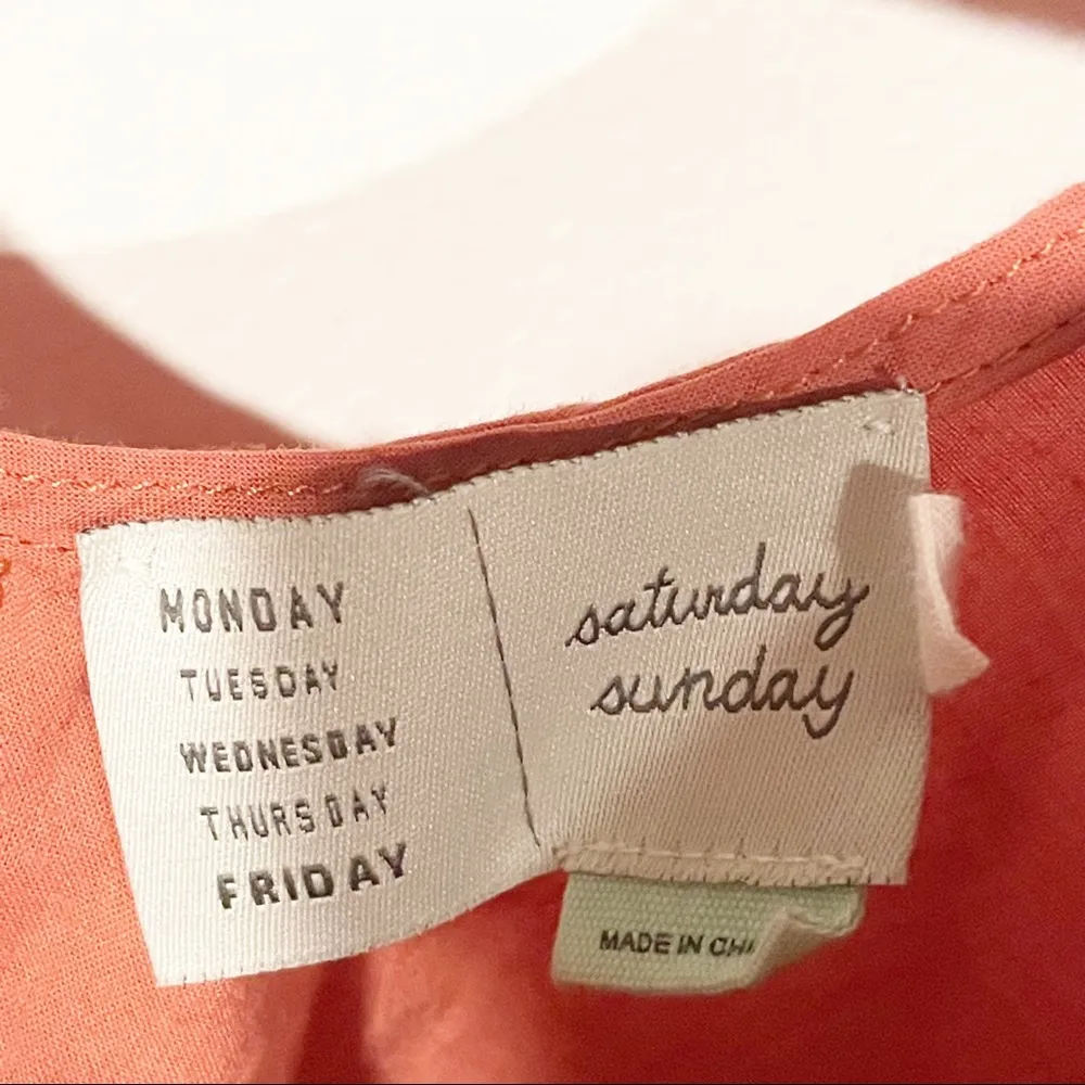 Anthropologie Saturday Sunday Medium Orange Gauze Criss Cross Back Aurelia Top - Image 5