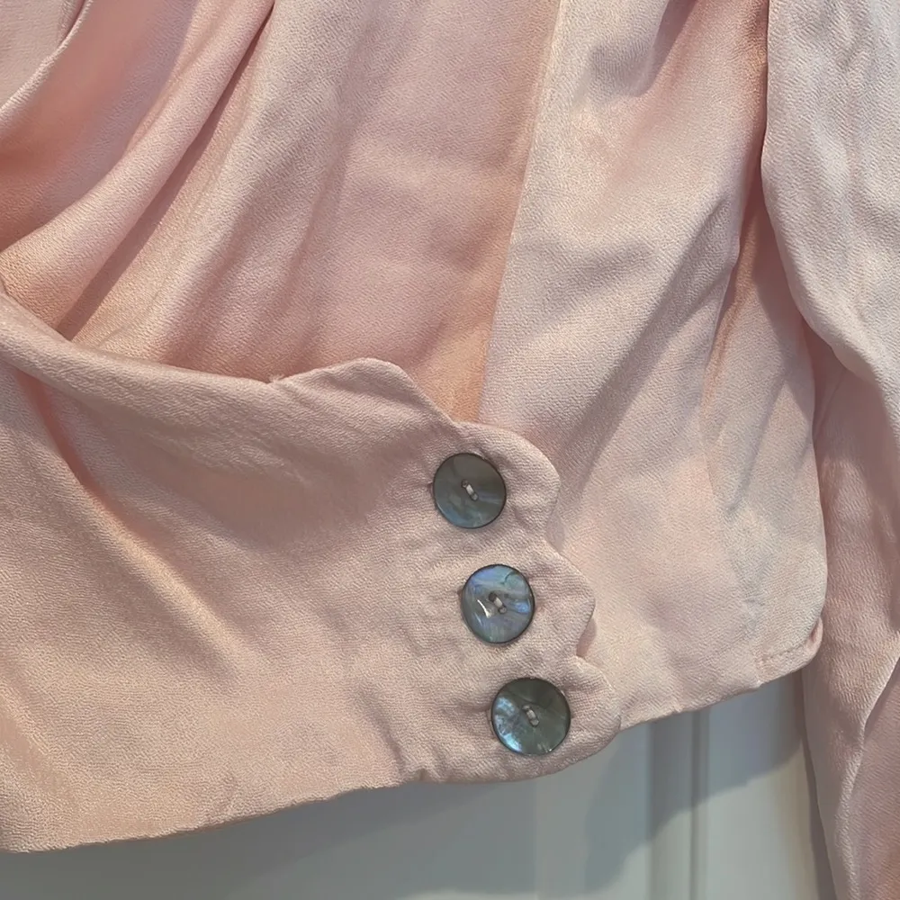 RIXO London Pink Mother of Pearl Buttons Blouse Jacket Sz S - Image 2