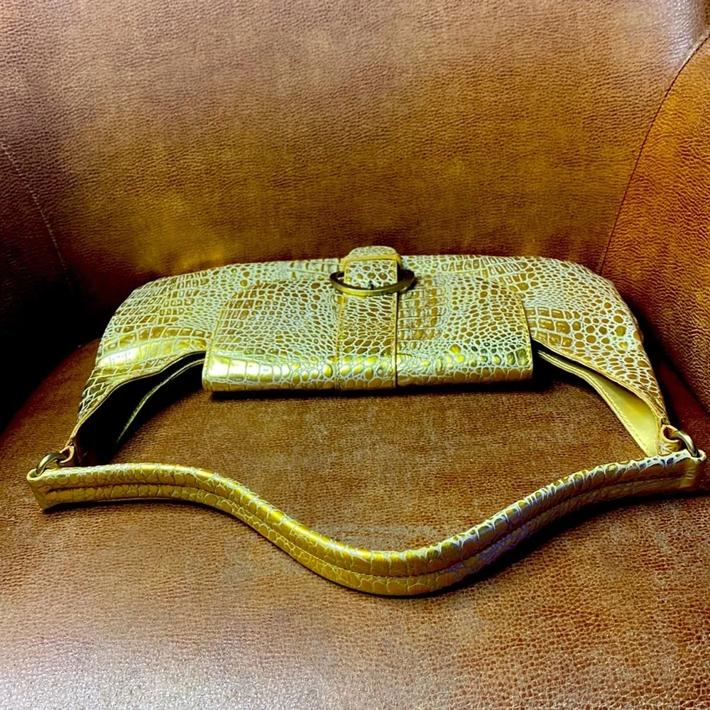 Charlie Larson Gold Croc Leather Hobo - Image 4