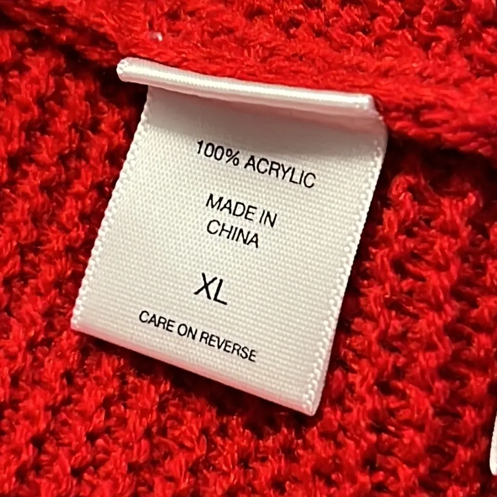 NY&C size XL womens pullover hi low sweater red half zip v - Image 5