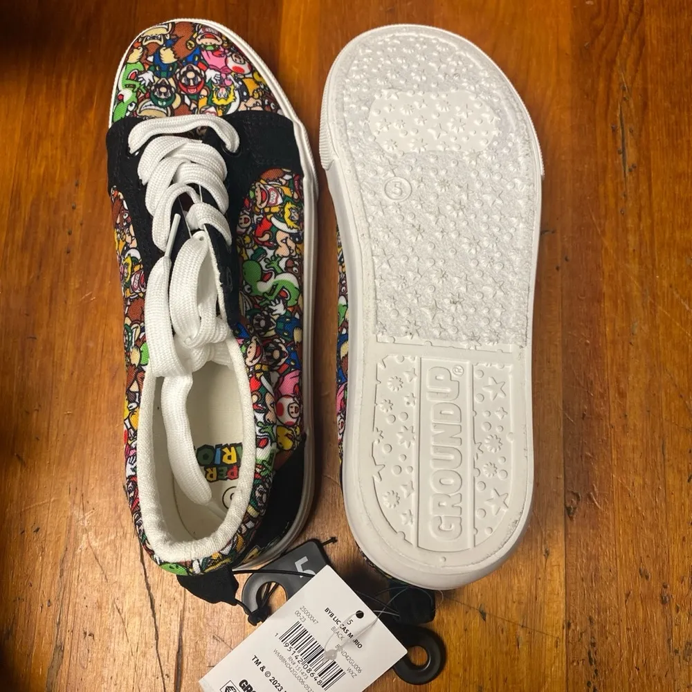 Nintendo Super Mario Black and White Sneakers with Classic Design - Image 3