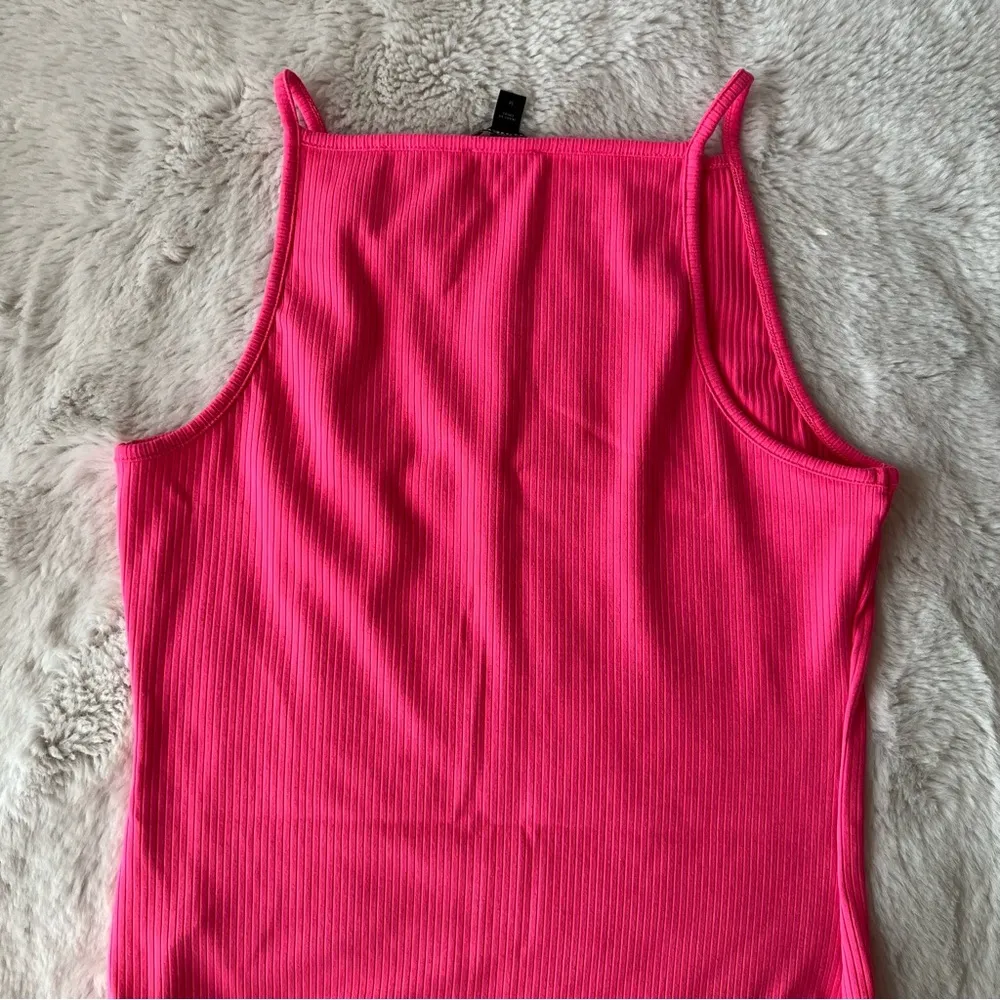 Express NWOT Hot pink square neck bodysuit - Image 4