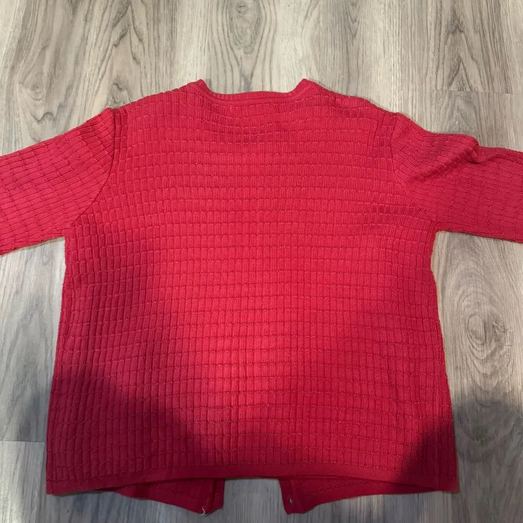 Rafael Women’s Large Red Cardigan and Sleeveless Top Sweater Set - Image 7