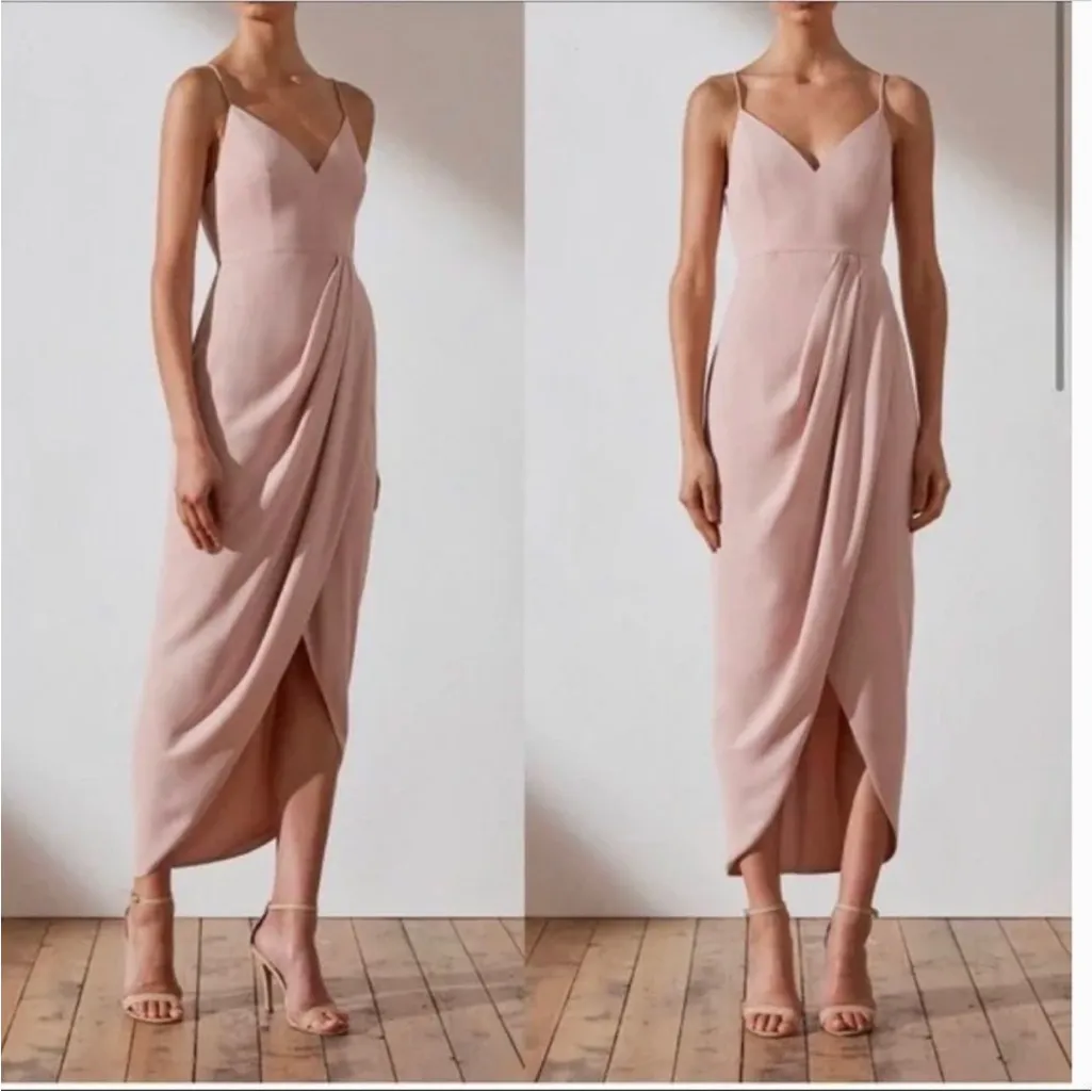 Shona Joy Core Cocktail Tulip Hem Dress Light Pink Coral Size 2 - Image 2