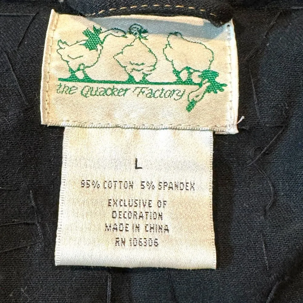 The Quacker Factory Rhinestone Pearl Studded Denim Jean Jacket Blue Large - Image 6