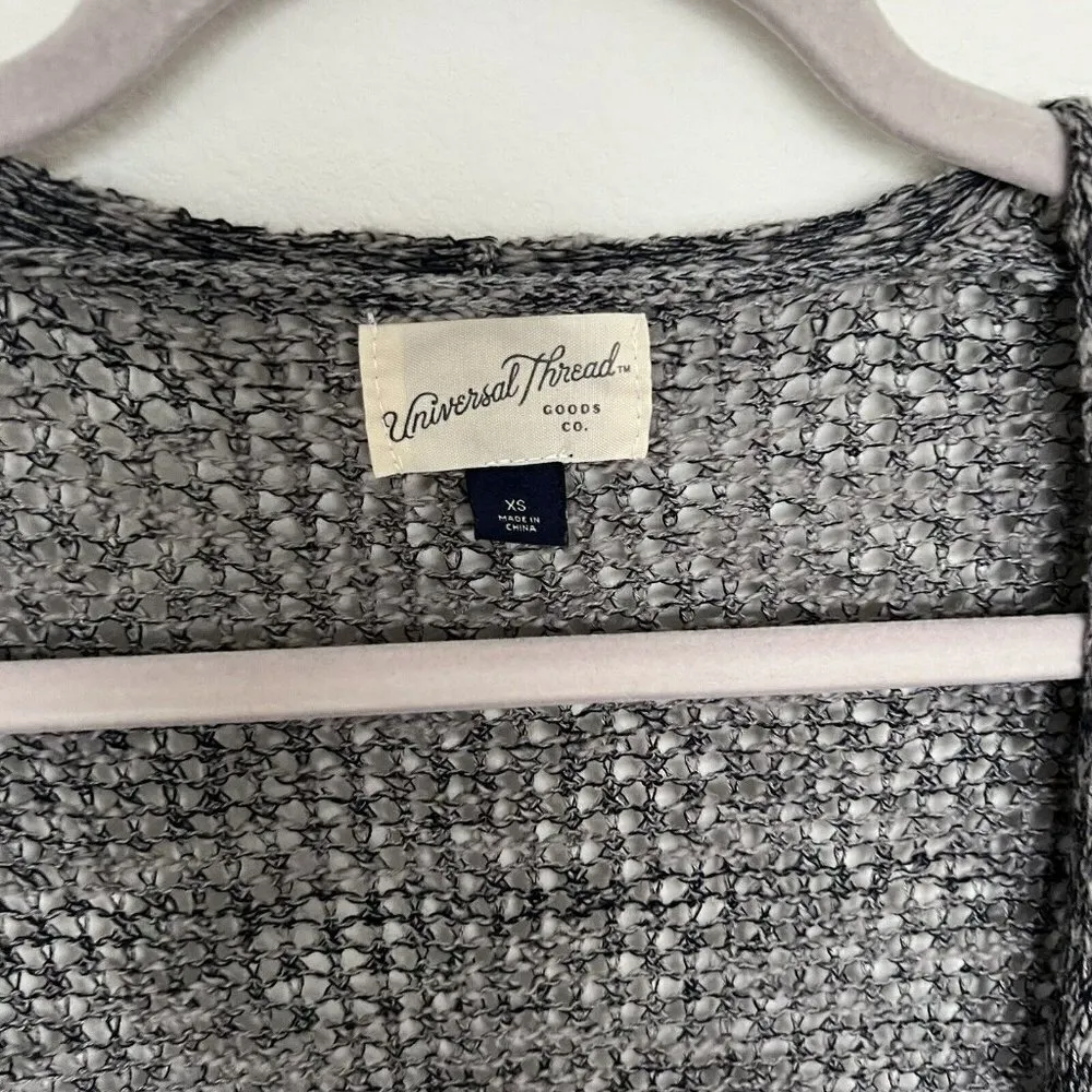 UNIVERSAL Thread OPEN Cardigan Sweater XSMALL black Long Sleeve Open Knit - Image 7