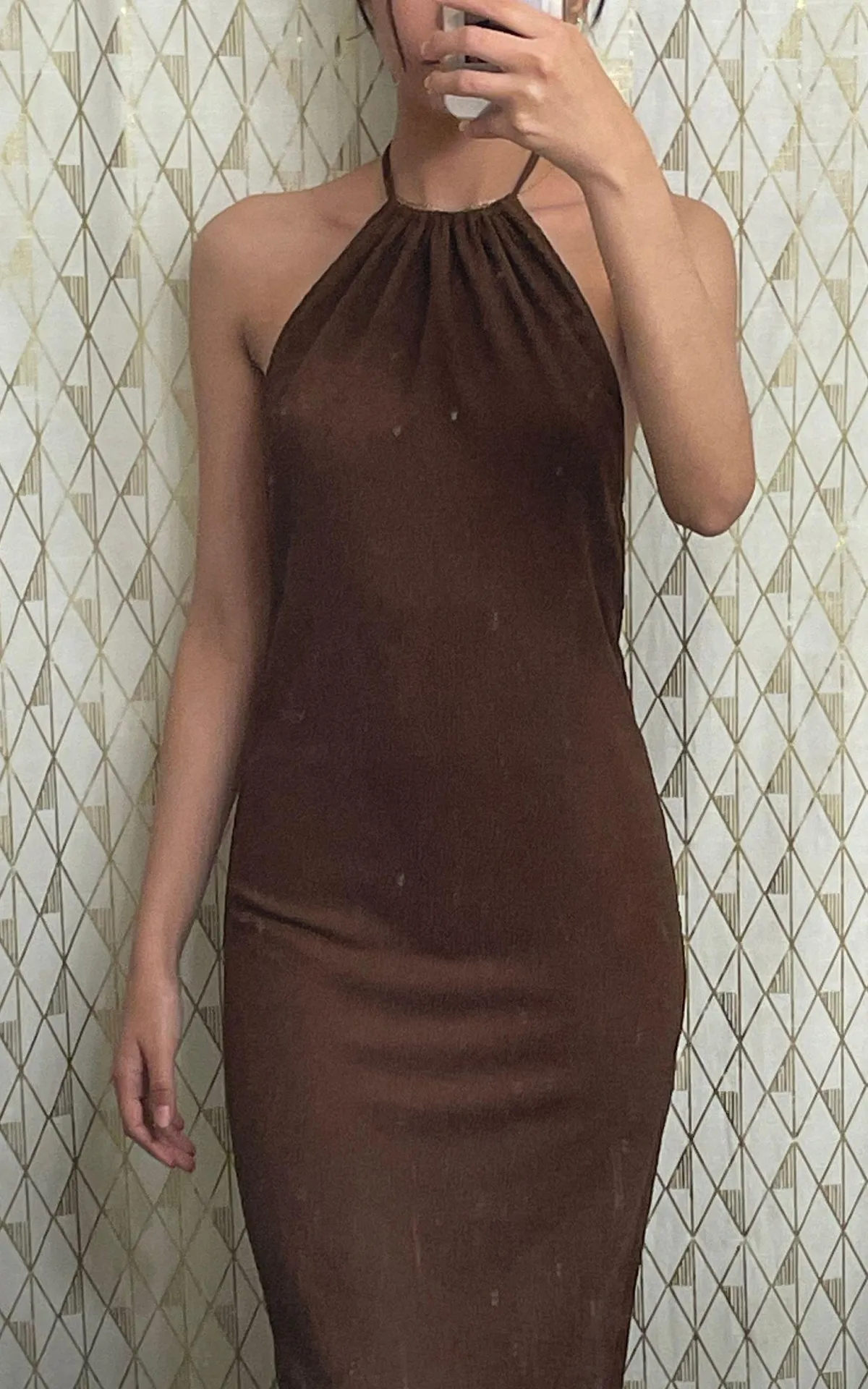 SheIn Tied Backless Halter Dress - Image 3