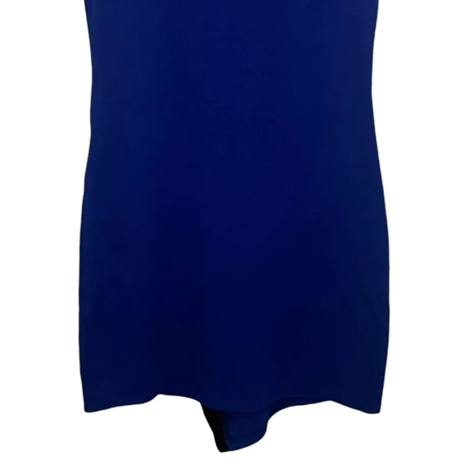 Bar III Short Sleeve Mini Dress Crew Neck Dress Stretch Size XS Blue Black - Image 7