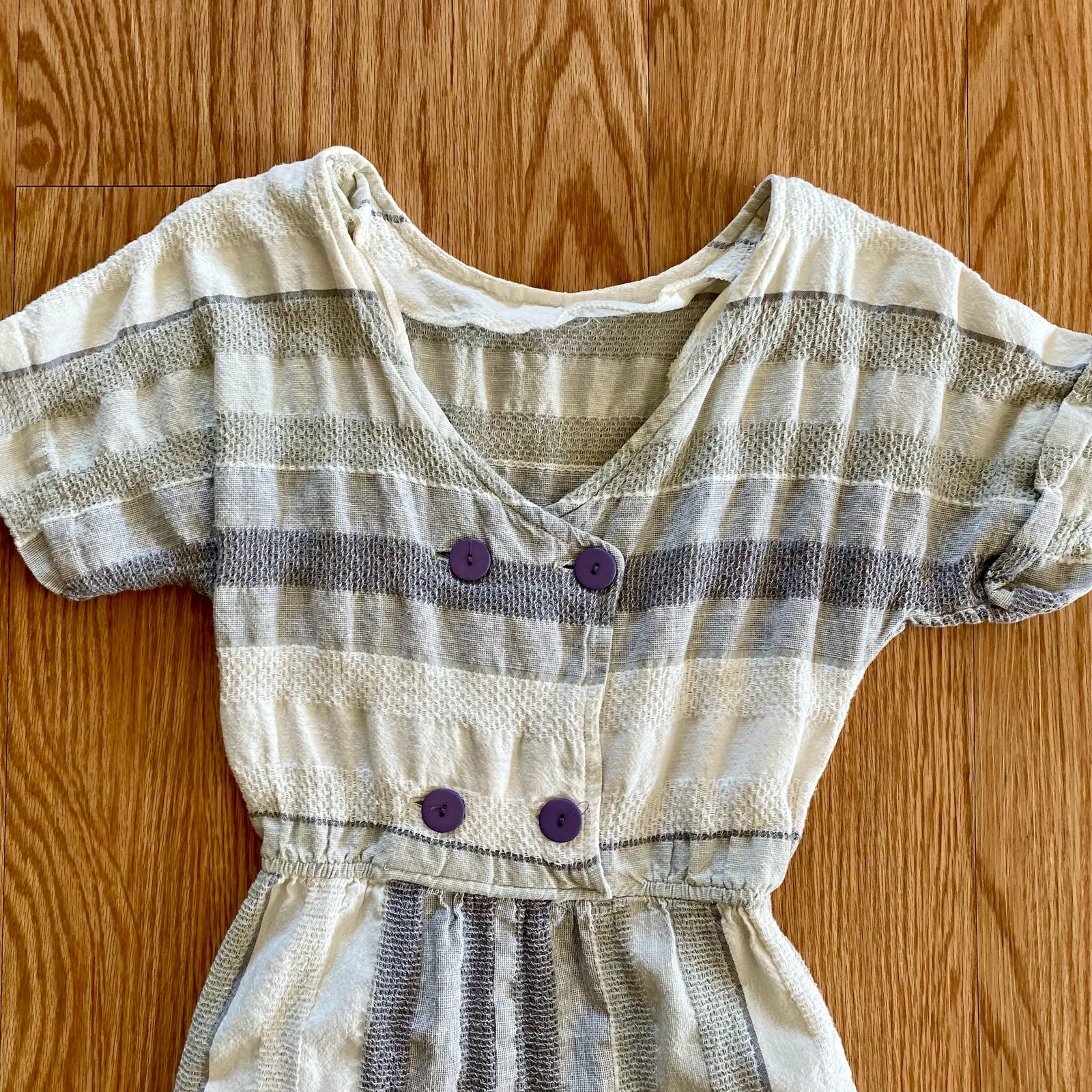 All That Jazz Vintage Reversible Striped Cropped Jumpsuit Womens 0-2 - Image 3