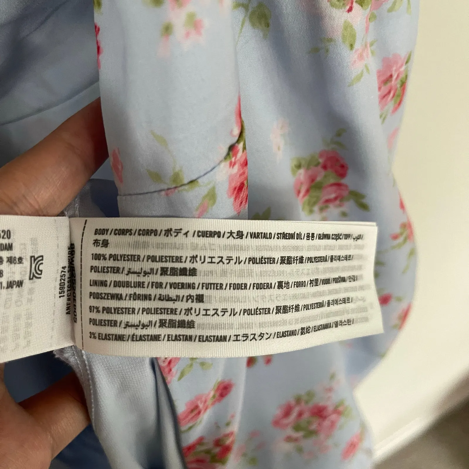 NWT Abercrombie & Fitch Blue Floral Ruffle High Low Maxi Dress (L) - Image 10