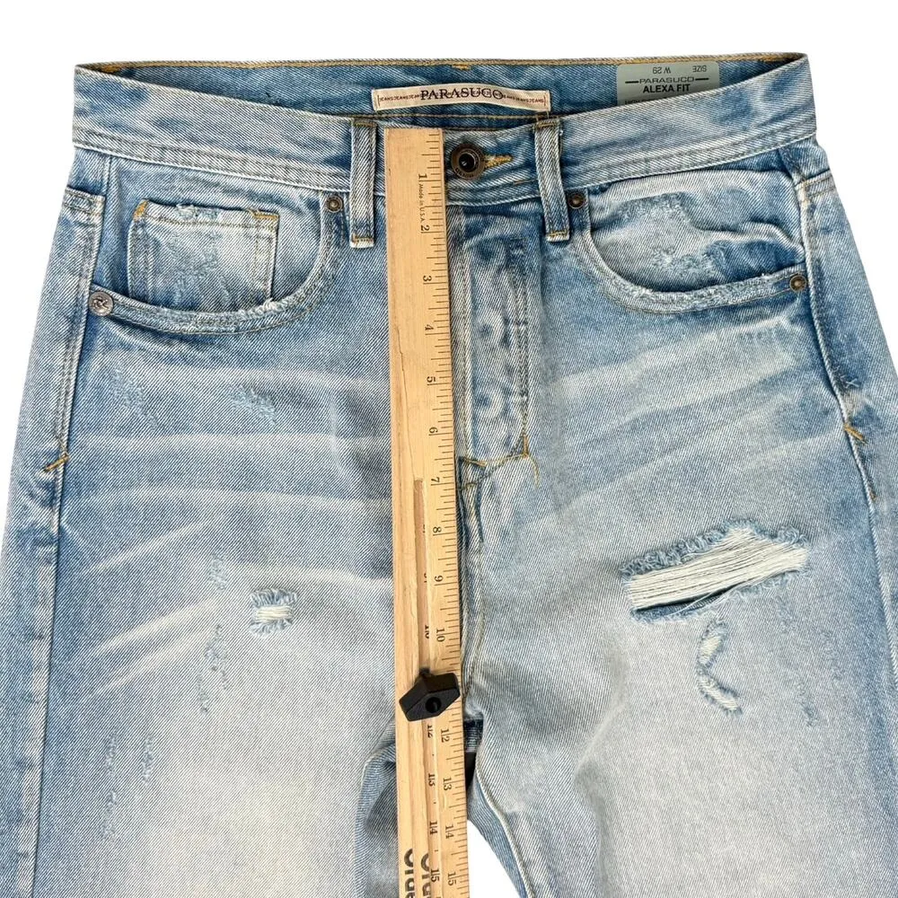 Parasuco Blue Distressed Raw Hem Light Wash Alexa Fit High Rise Jeans size 29 - Image 3