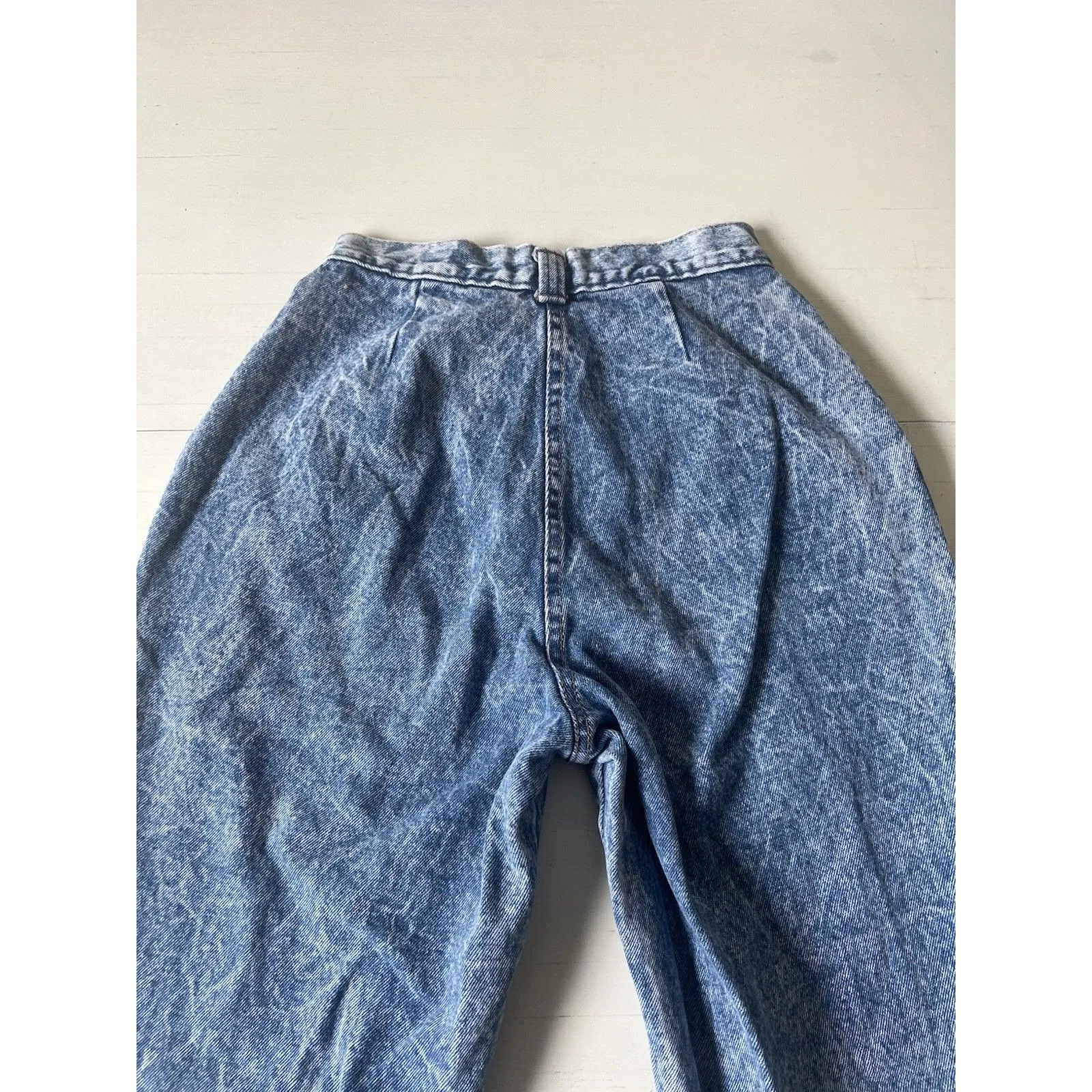 VINTAGE Chic Worlds Best Fit Denim Jeans Womens Size 7 Acid Wash barebackā Blue - Image 3