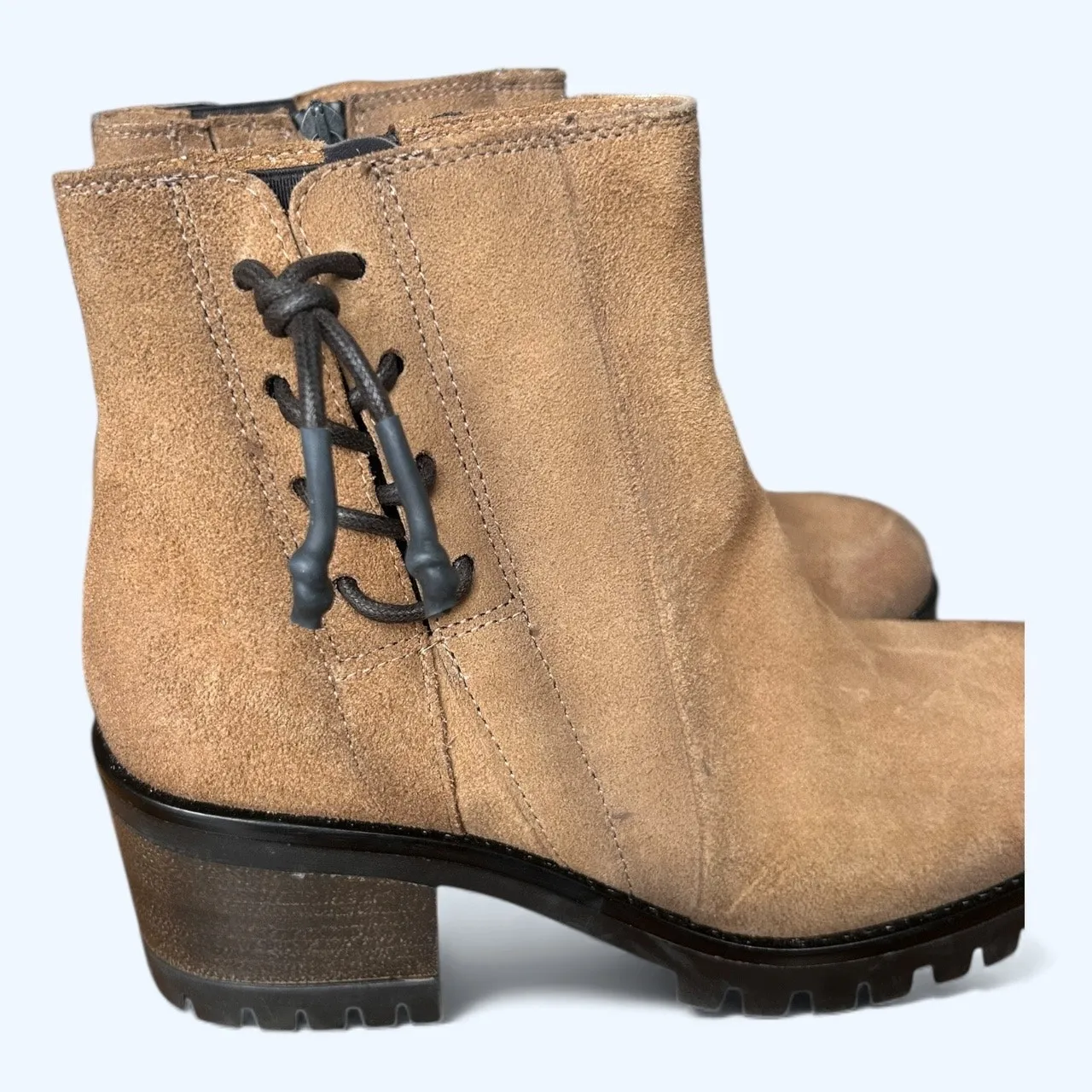 Miz Mooz “Maiden” Chunky Platform Suede Ankle Boots Chunky Heel Womens EU 38 NEW - Image 5