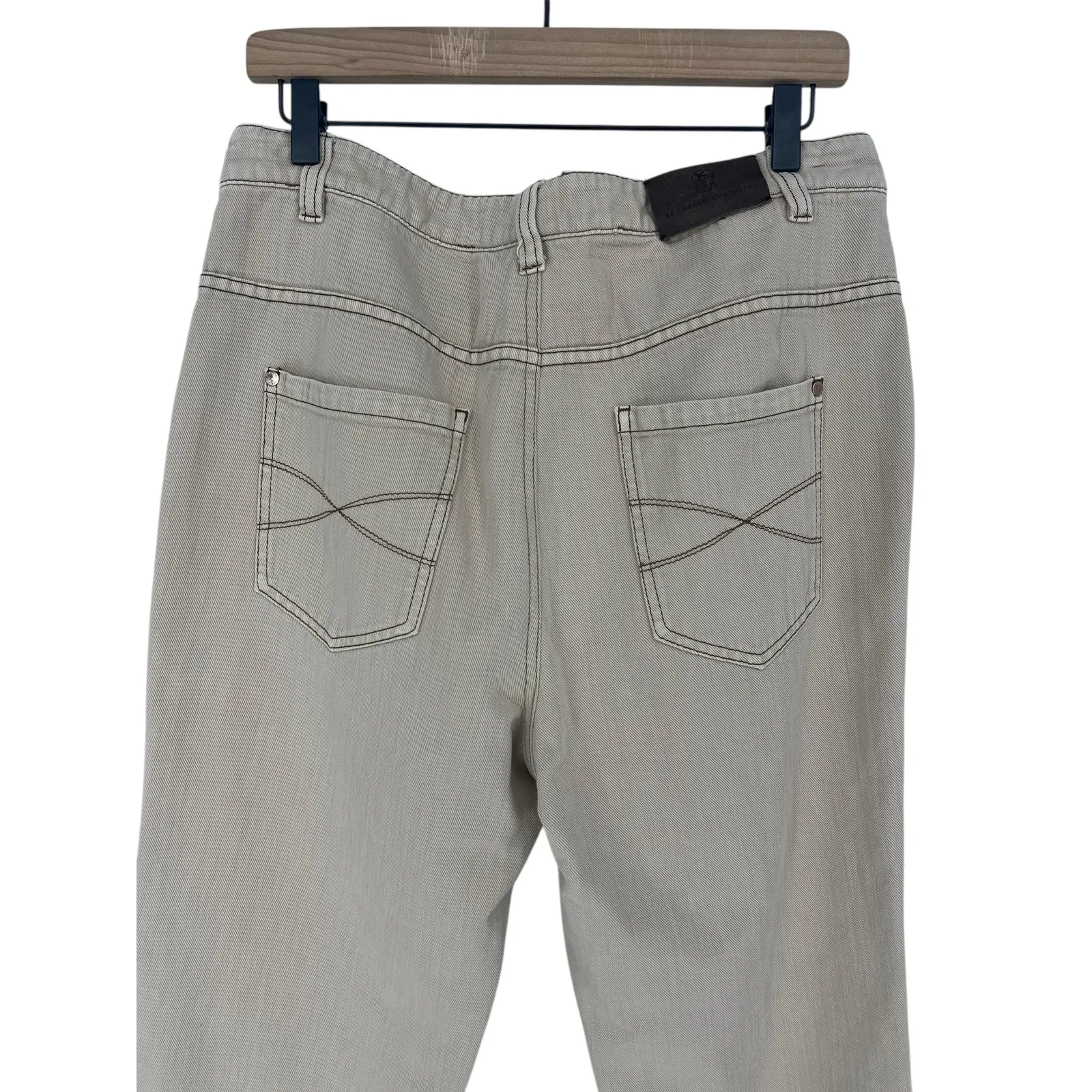 Brunello Cucinelli The Skater Straight Leg Jean in Tan - Image 7