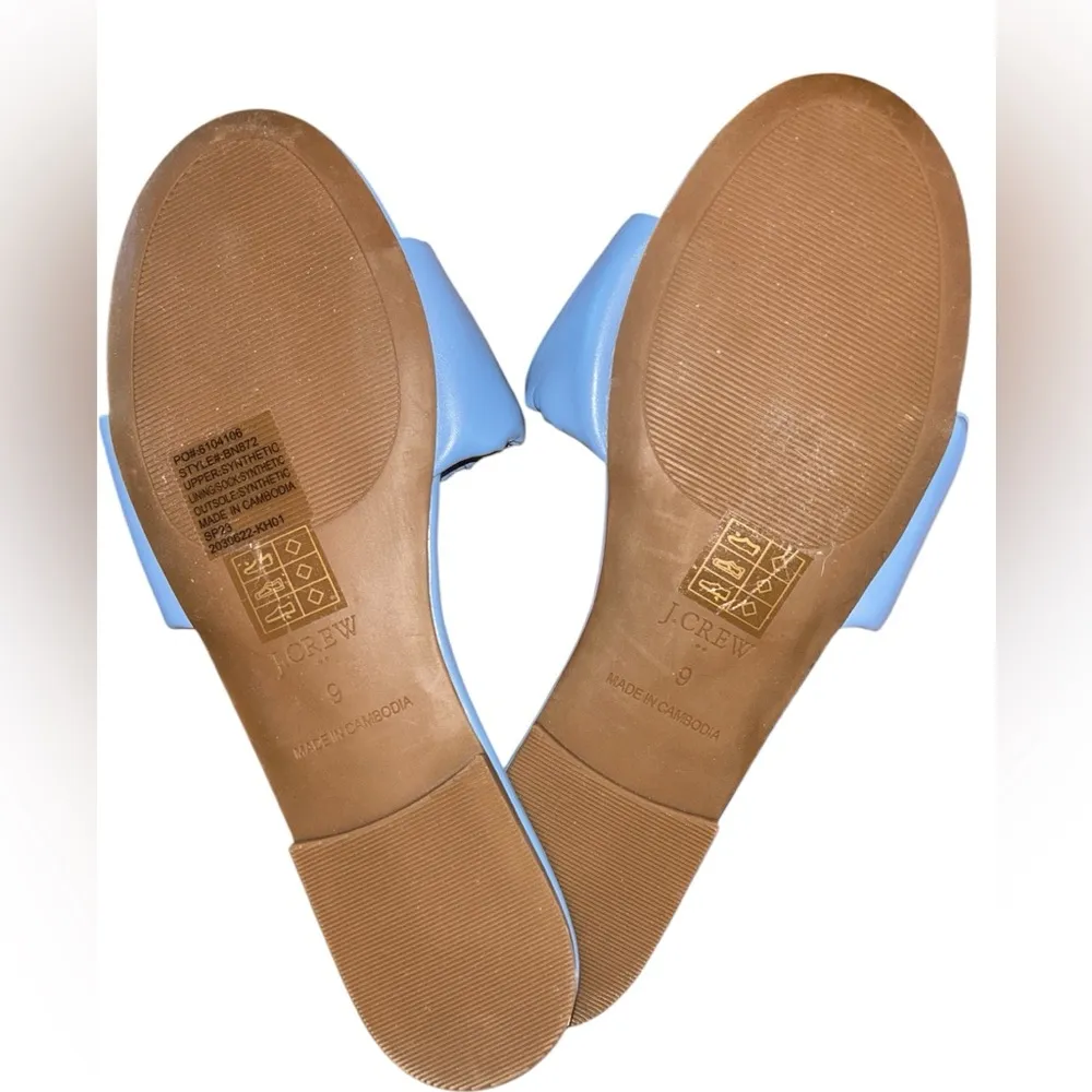 J. Crew Blue Slide Sandals with Ruched Strap - Image 4