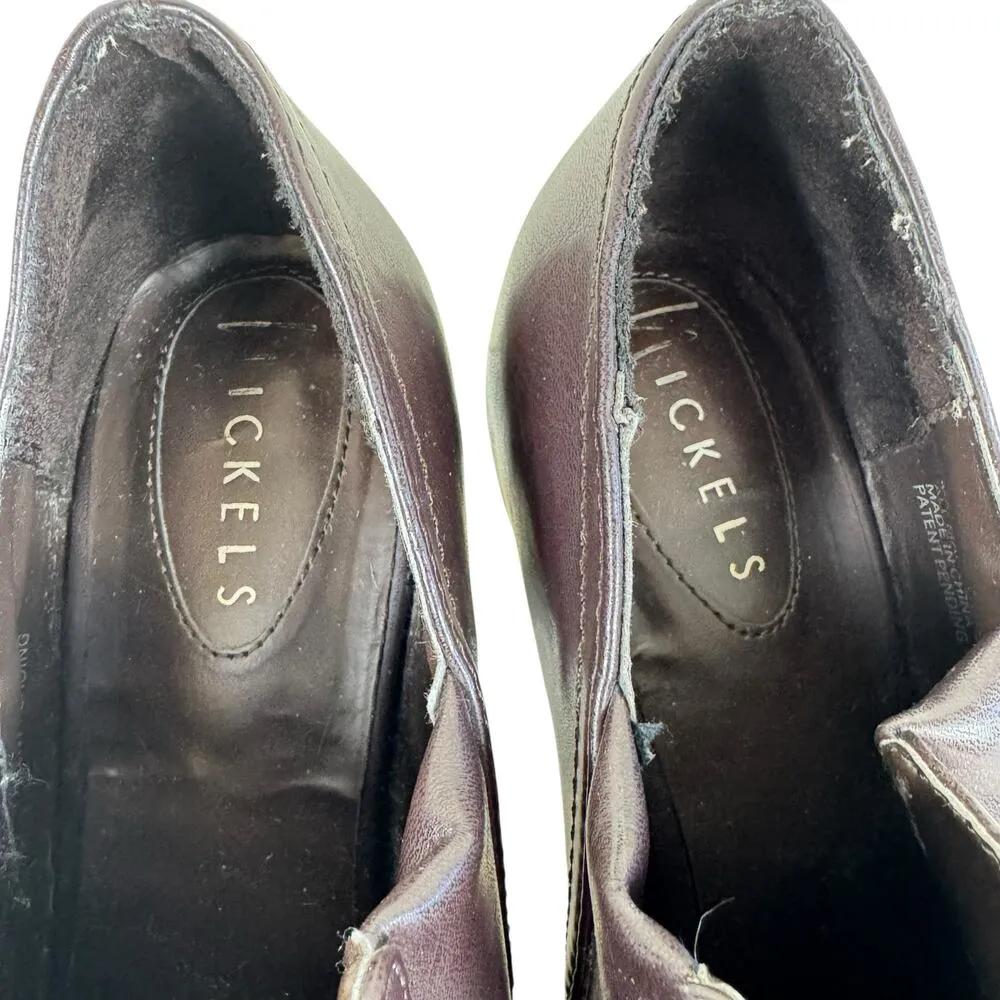 Nickels Park Brown Faux Leather Heeled Slip On Square Toe Booties Women's Size 9 - Image 5