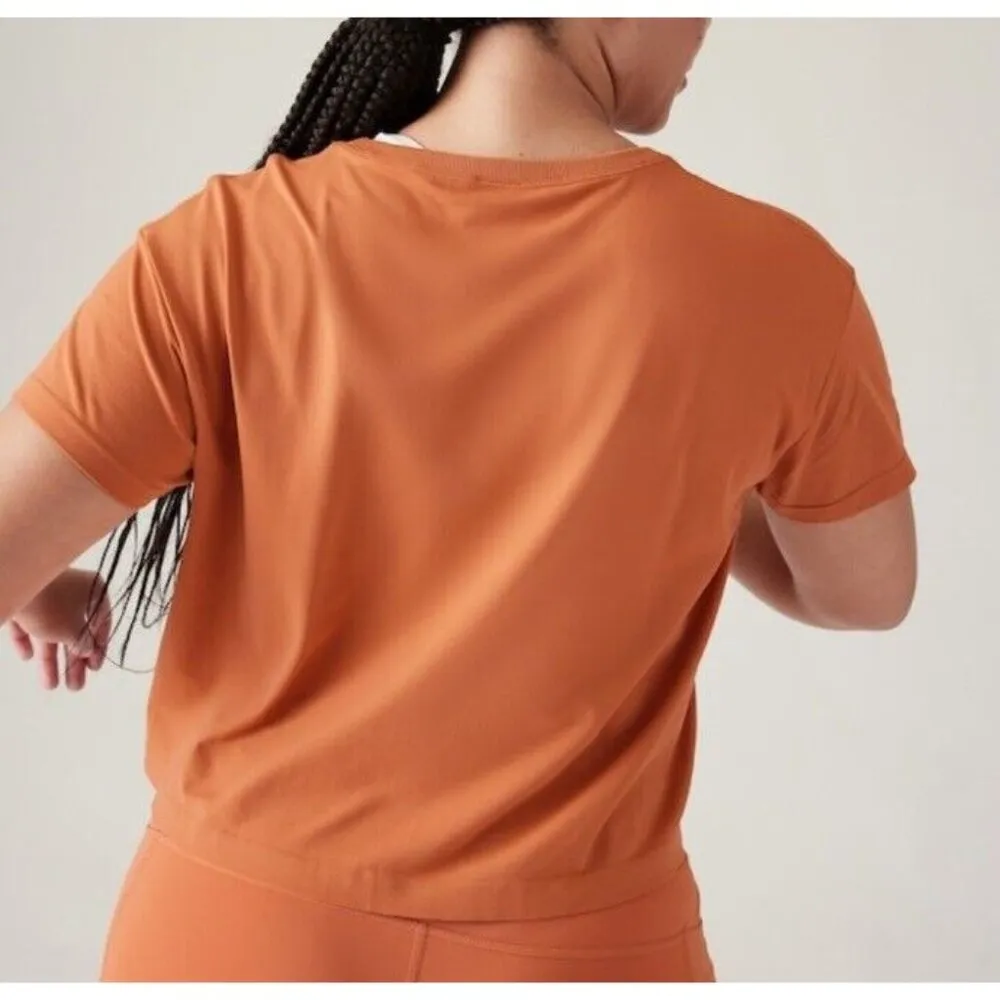 Athleta M Relaxed Tee Medium Sunbaked Clay Seamless T-shirt - Image 4