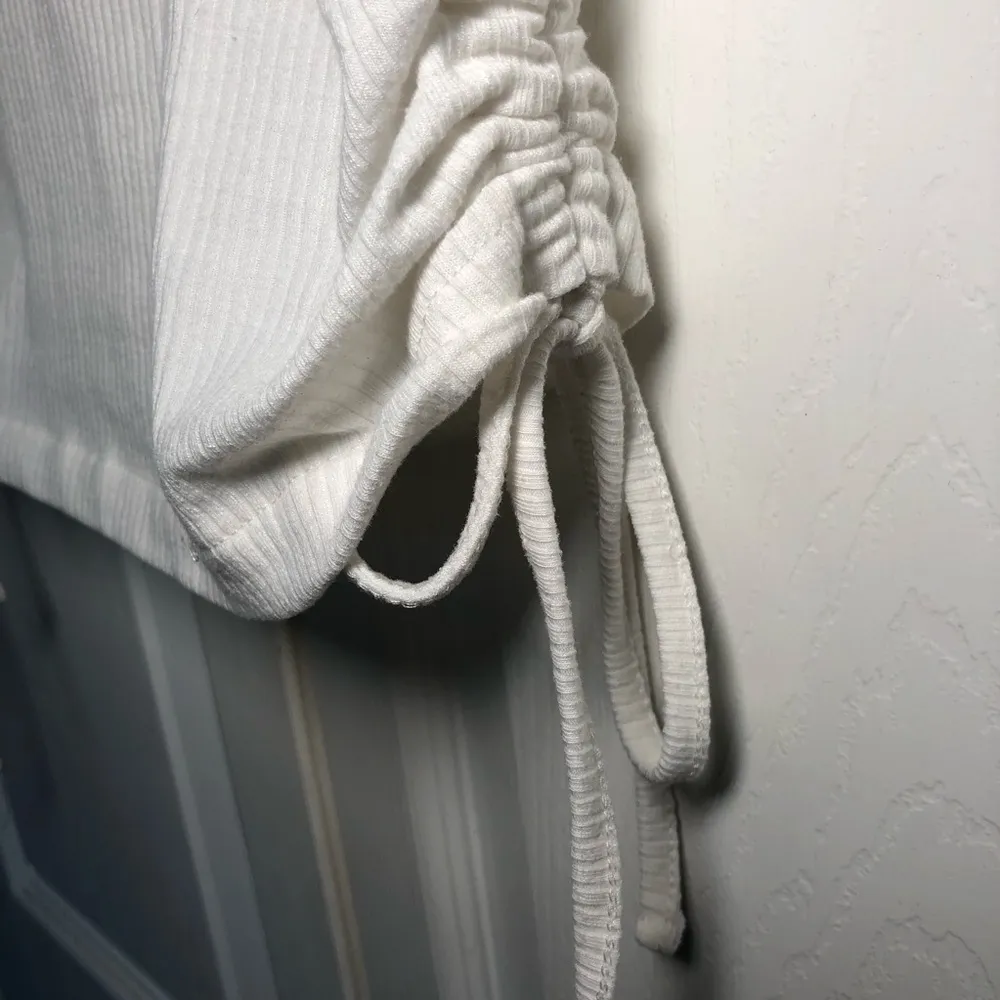 White Zara Size Tie High Neck Tank Size L - Image 3