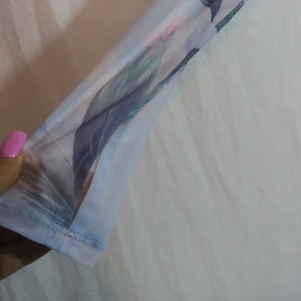 Fabletics Treva Long-Sleeve Wrap Mesh Tropicales Print Top Athletic Size S - Image 4