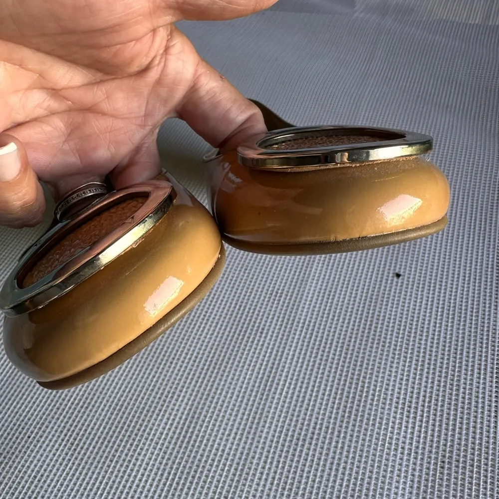 FRANCES VALENTINE Tan Flats with Silver Accent Size 9 - Image 8