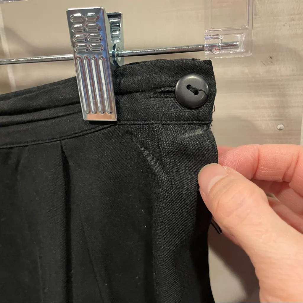 Classic vintage Annees Lauder midi pencil skirt pockets sexy office siren silk Black Size M - Image 4