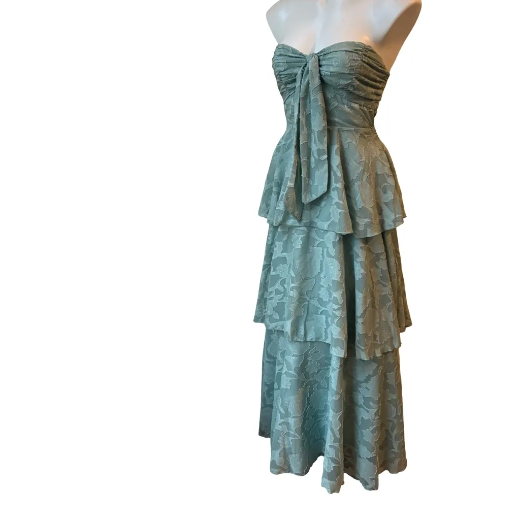 NWT, Hello Molly WHIMSY IN WONDERLAND STRAPLESS MAXI DRESS SAGE, Sz 6 - Image 8