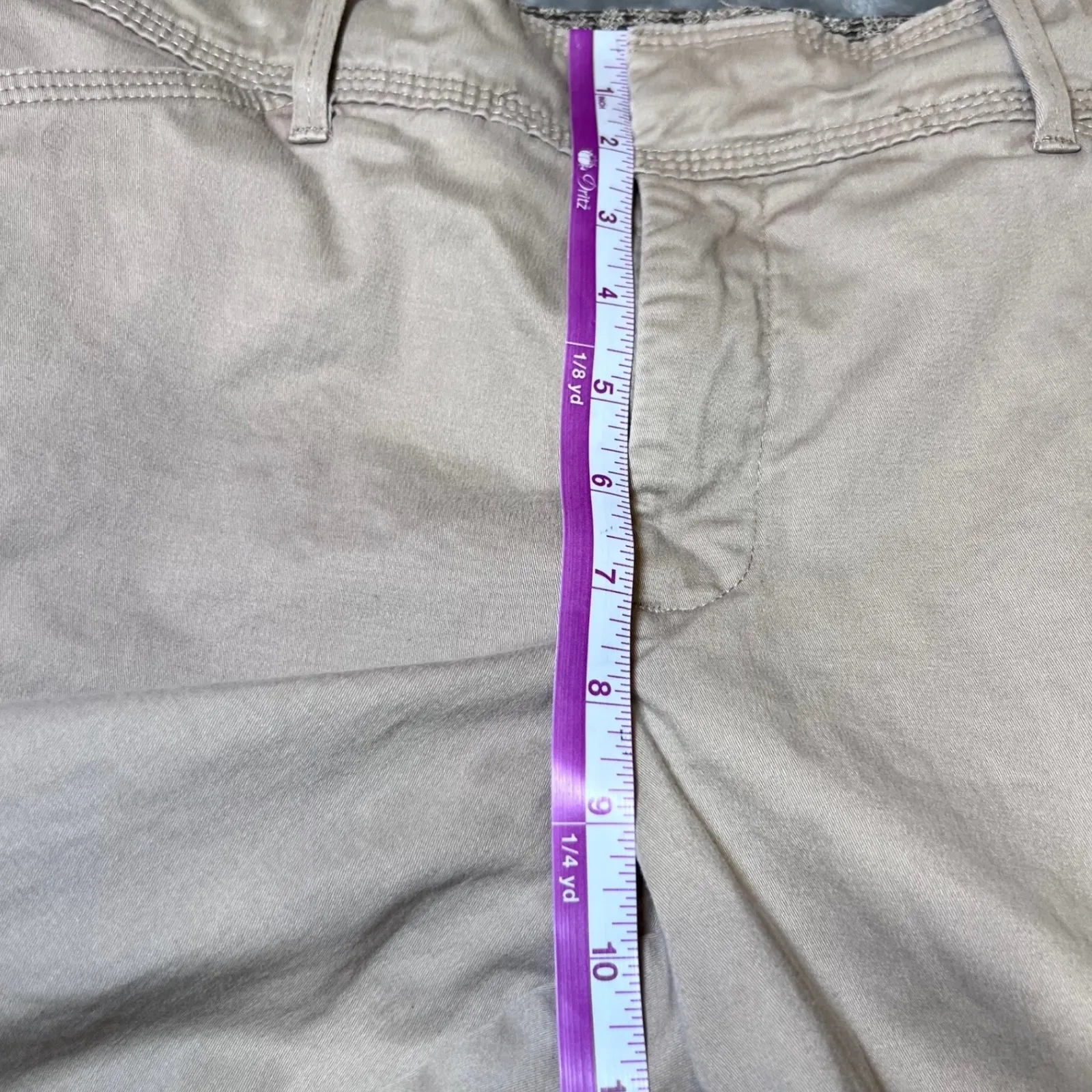 Lee Natural Straight Leg Chino Pants Womens 10 Petite Khaki Just Below The Waist - Image 11